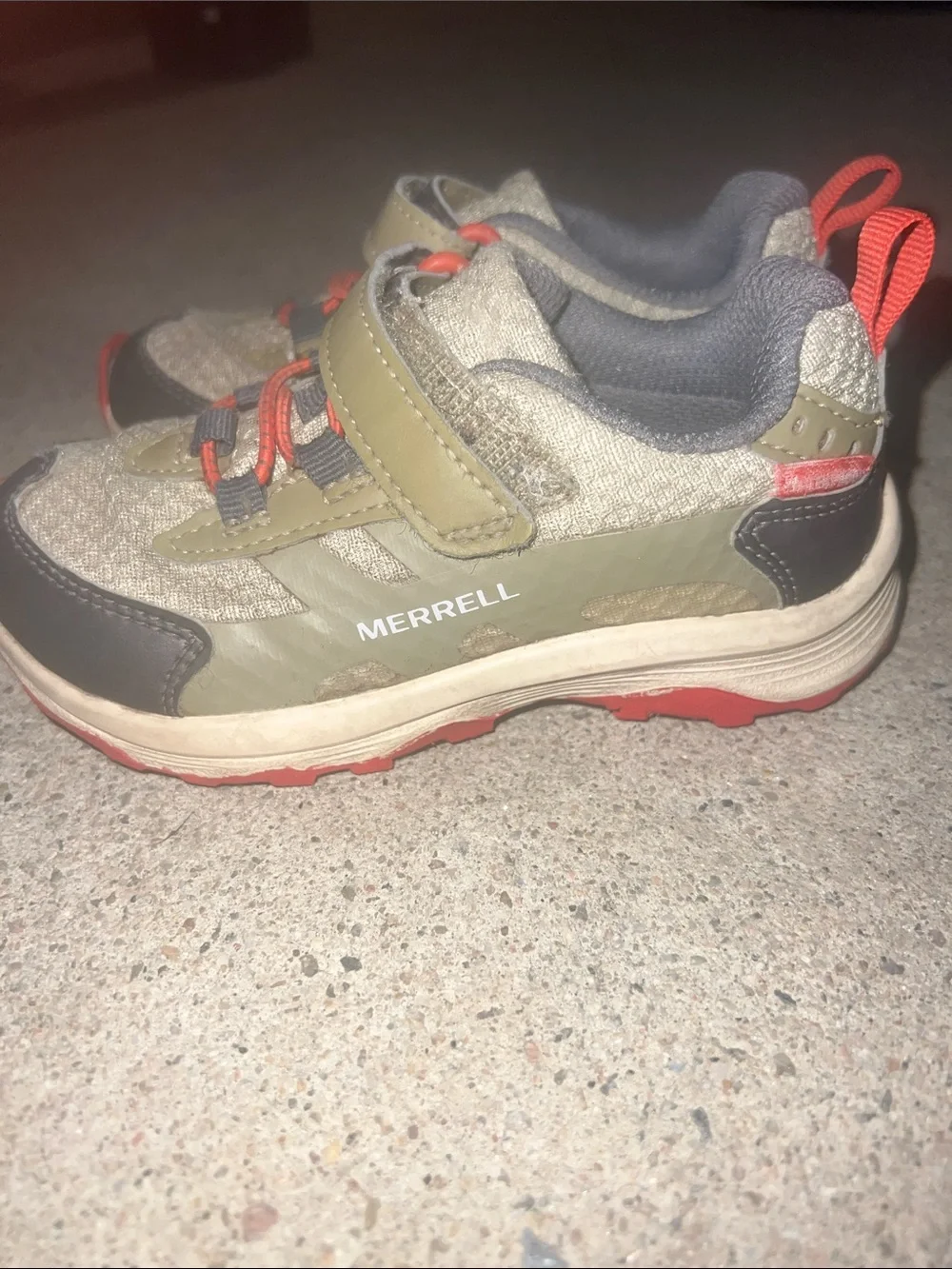Merrell Kids Olive, Gray and Orange Trail Sneakers